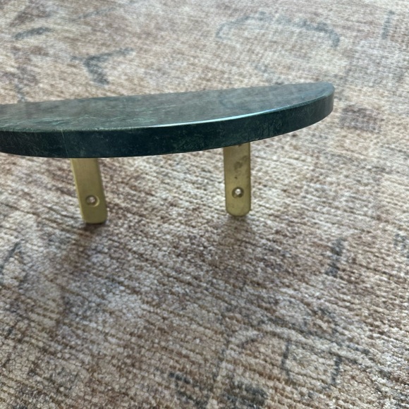 Anthropologie Green/Gold Marble Demi Crescent Wall Shelf - Picture 6 of 7